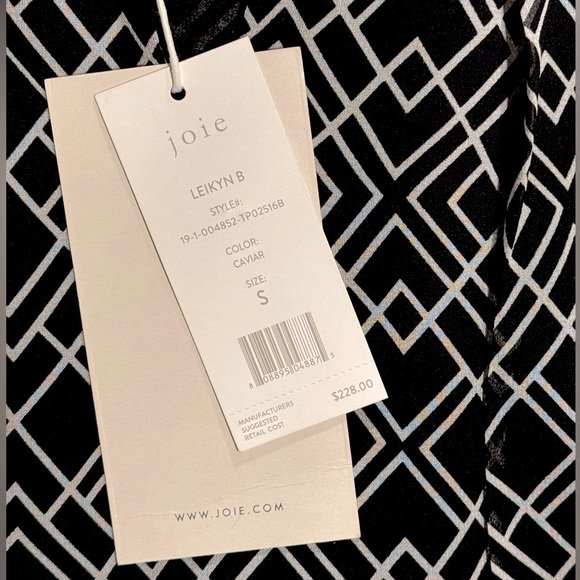 NWT JOIE
Leikyn B Black & White Ruffle Draped Silk Halter Top - Size Smallll - Picture 8 of 13